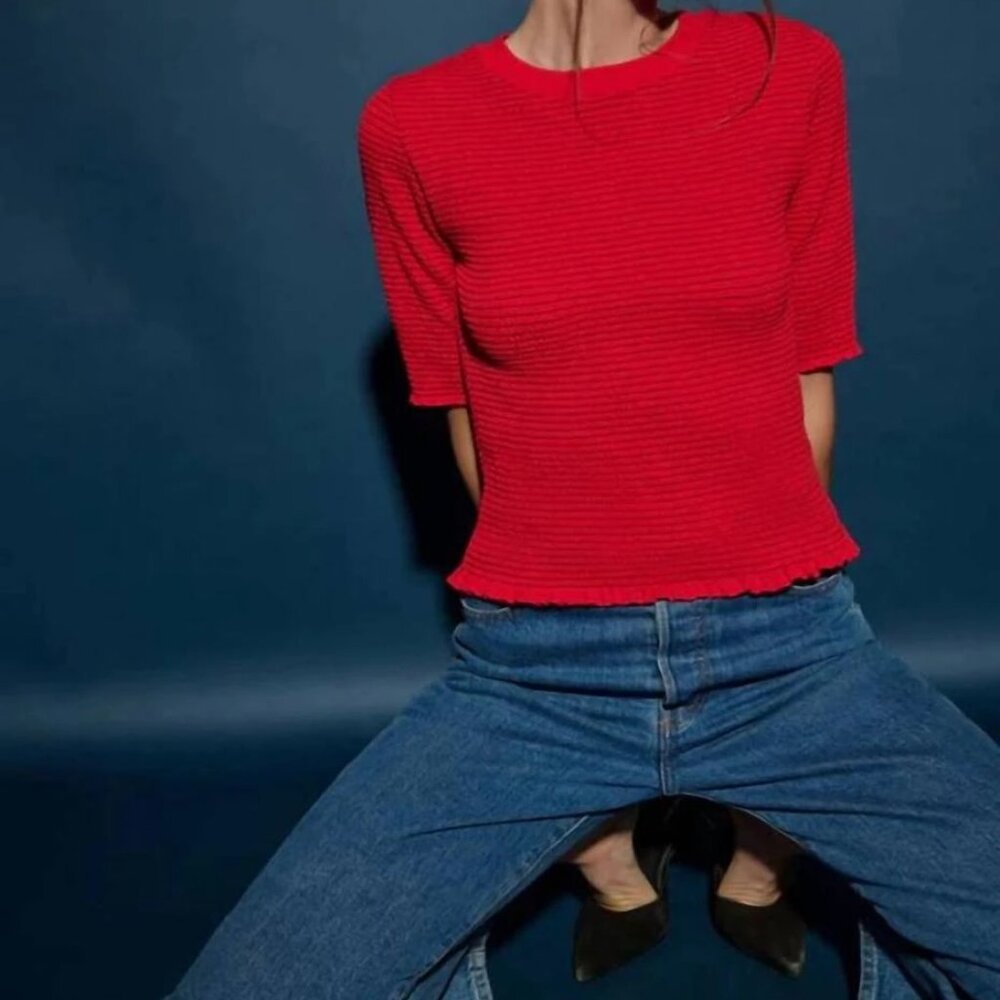 Nation LTD - Beverly Smocked Top in Red Shoes